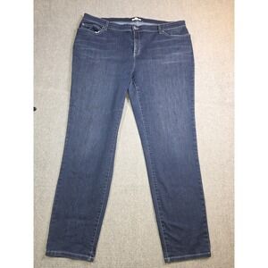 EILEEN FISHER Dark Organic Cotton Denim Straight Leg Womens Jeans Size 20W